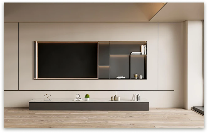 one nine one discreet luxury interior design ช่วยเลือกวัสดุ built in ผนังติดตั้งทีวี