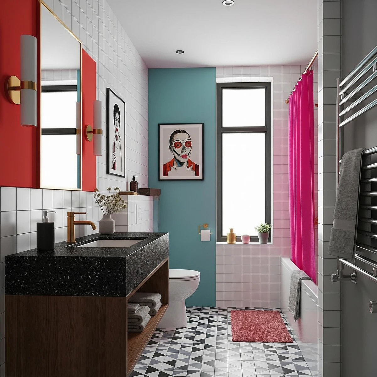 แบบห้องน้ำ colorful modern