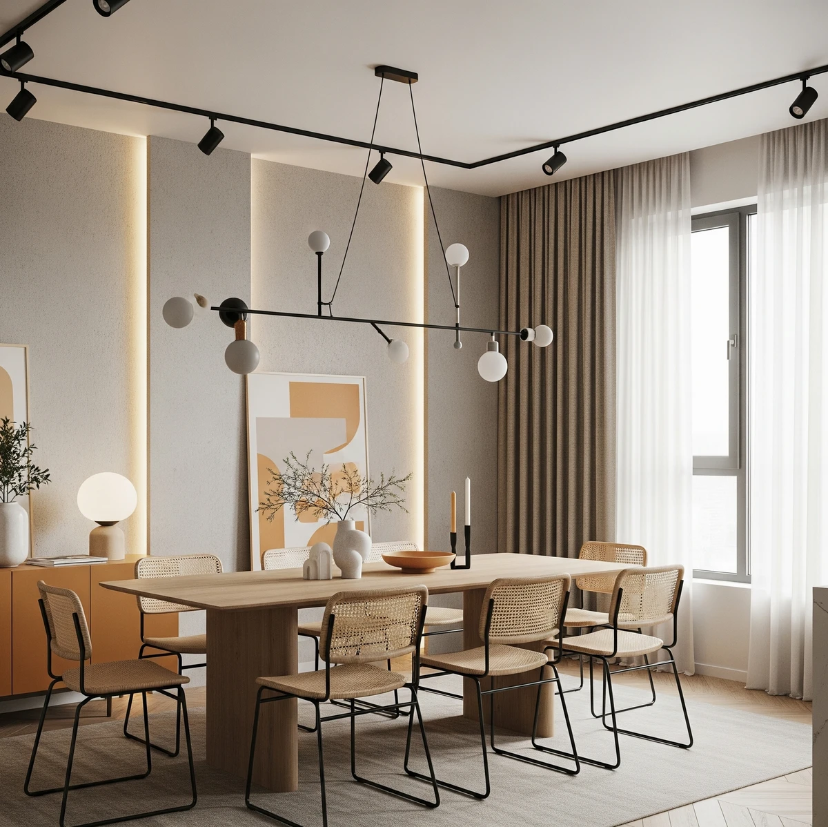 ออกแบบตกแต่งห้องทานอาหารสวย ๆ ในบ้านสไตล์ contemporary
