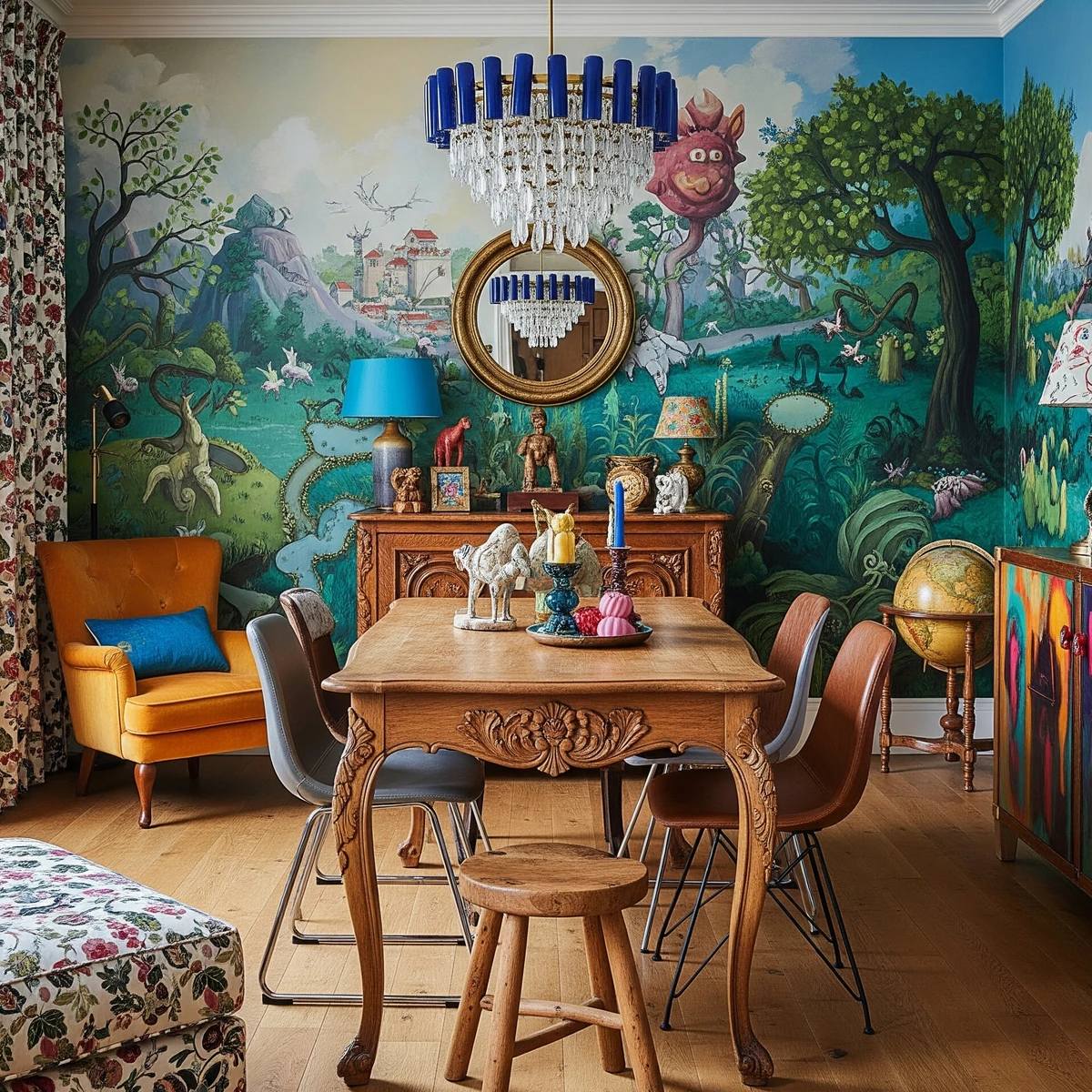 ออกแบบตกแต่งห้องทานอาหารหรู ๆ ในบ้านสไตล์ eclectic