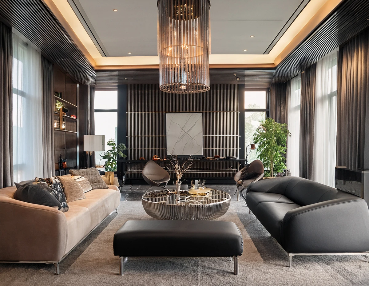 ตกแต่งภายในบ้านหรู luxury style ด้วยวัสดุโลหะ