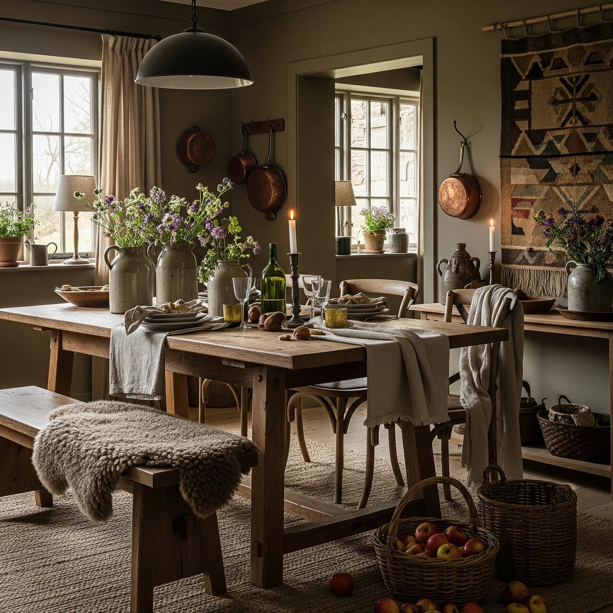 ออกแบบตกแต่งห้องทานอาหารหรู ๆ ในบ้านสไตล์ rustic