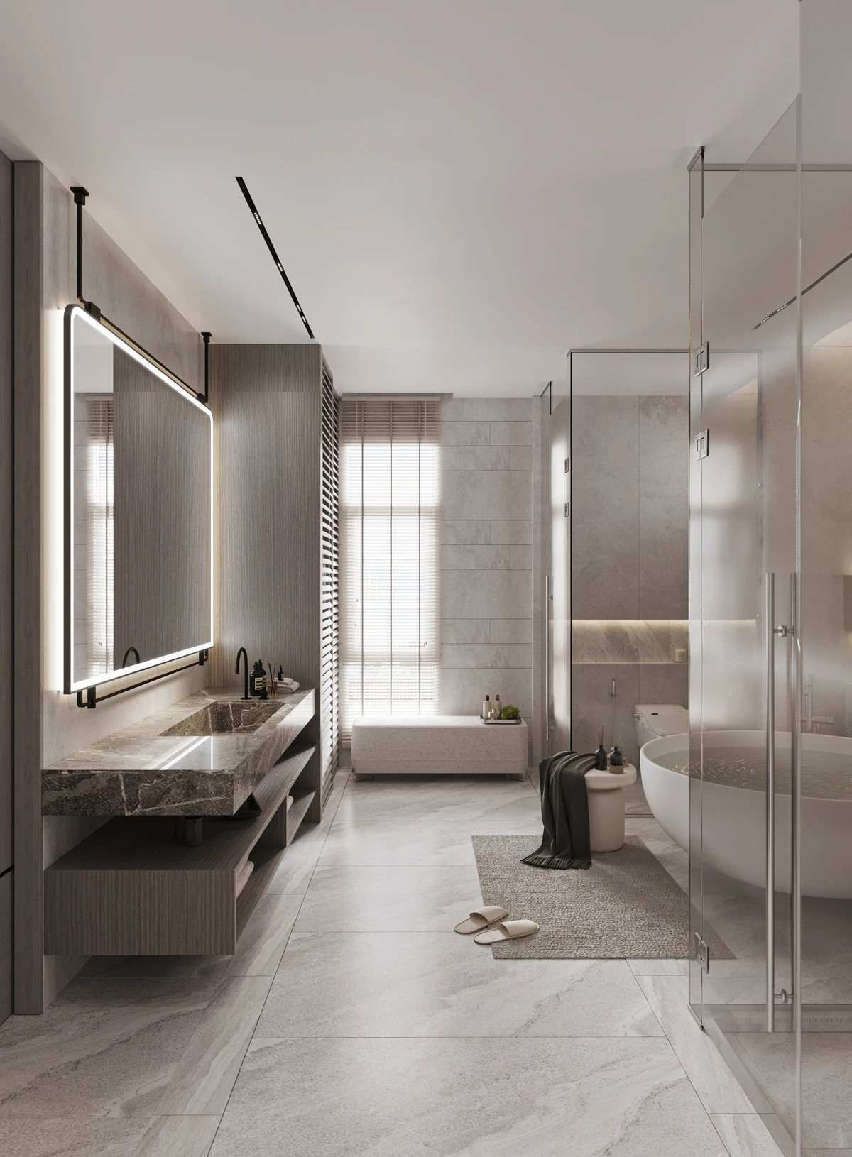 ออกแบบห้องน้ำสไตล์ minimal luxury
