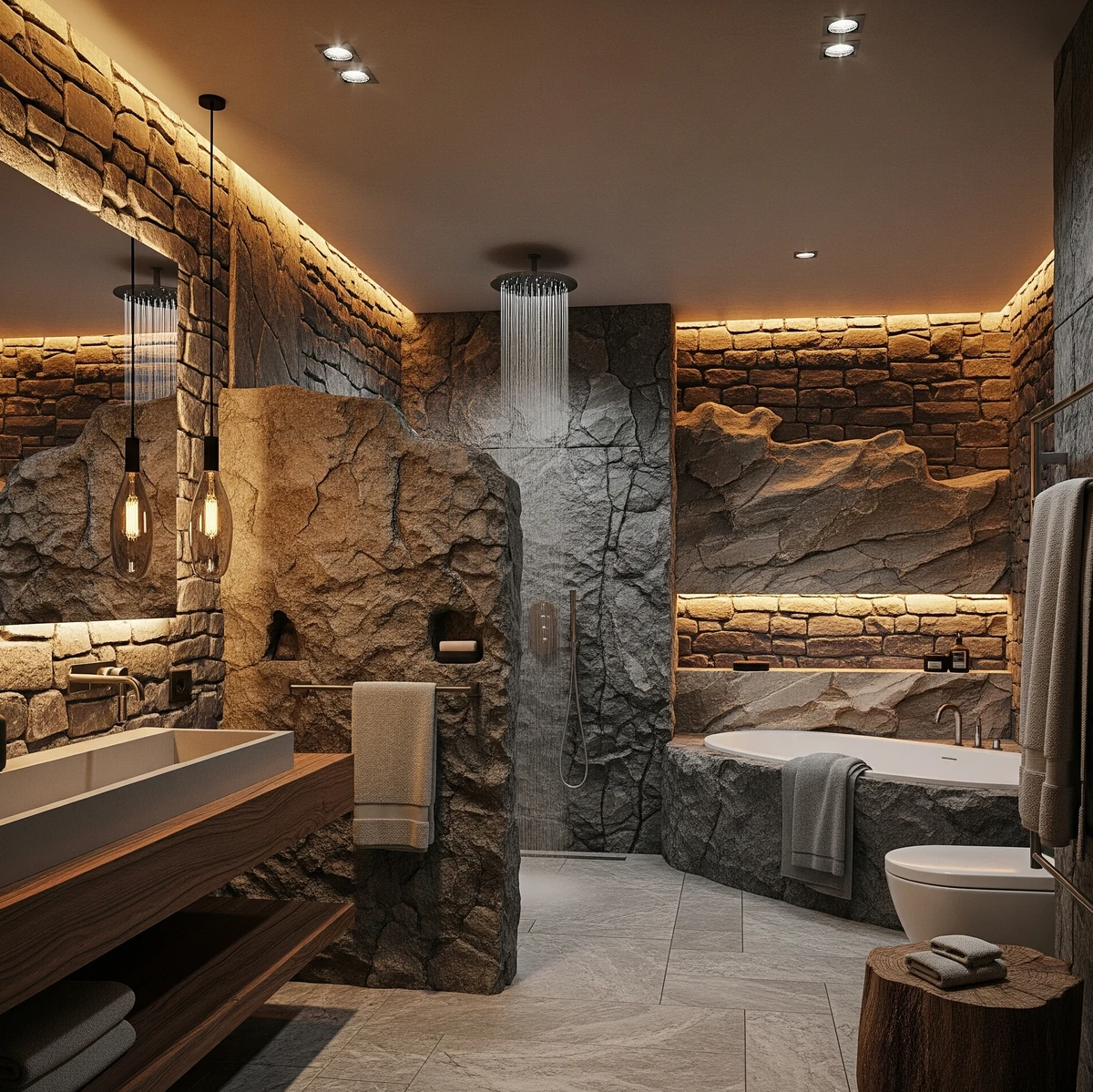 แบบห้องน้ำ modern cave