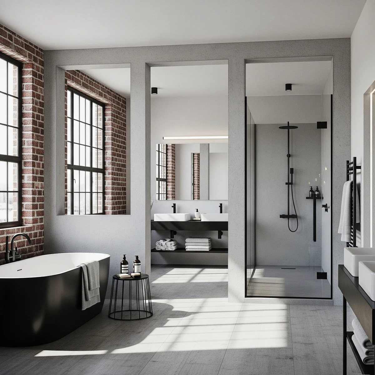 แบบห้องน้ำ modern loft