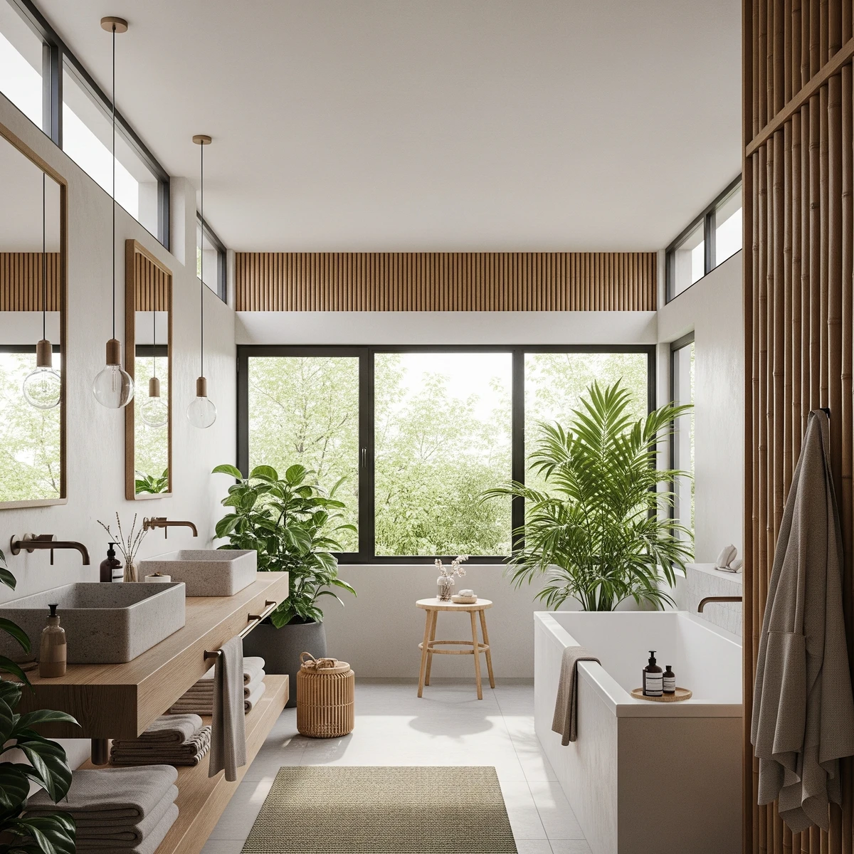 แบบห้องน้ำ natural modern