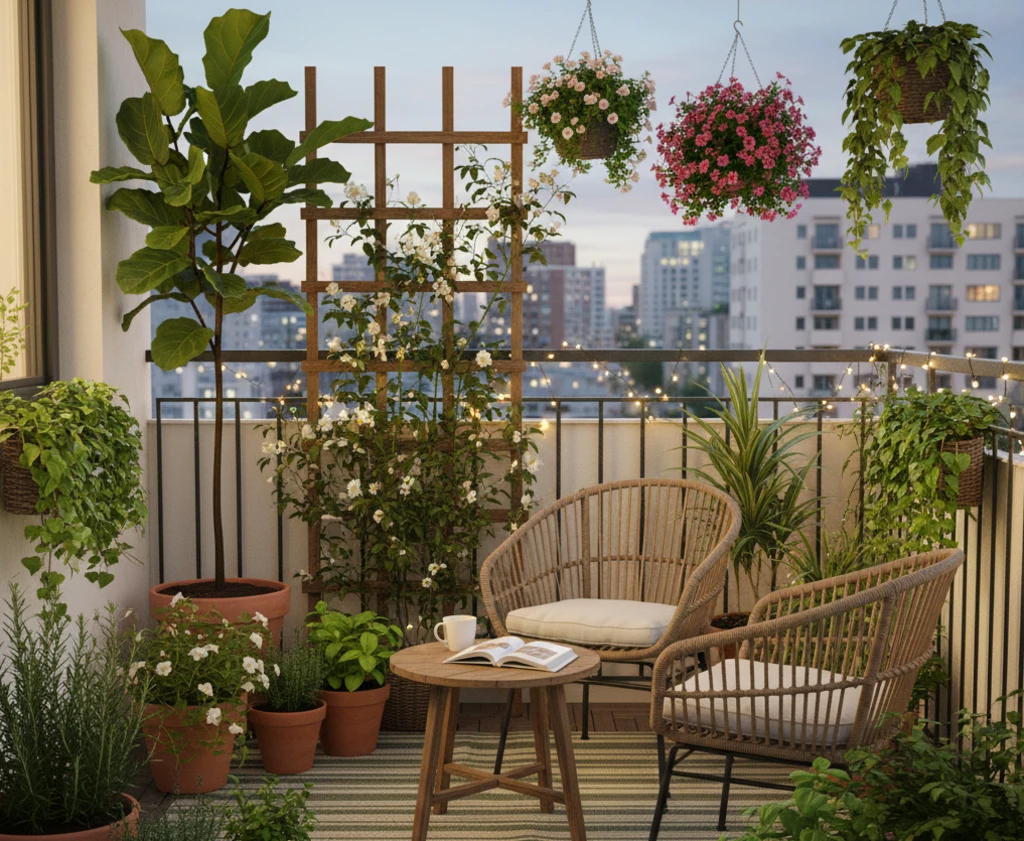 ไอเดียตกแต่งระเบียงบ้านด้วยการจัดสวนขนาดเล็ก