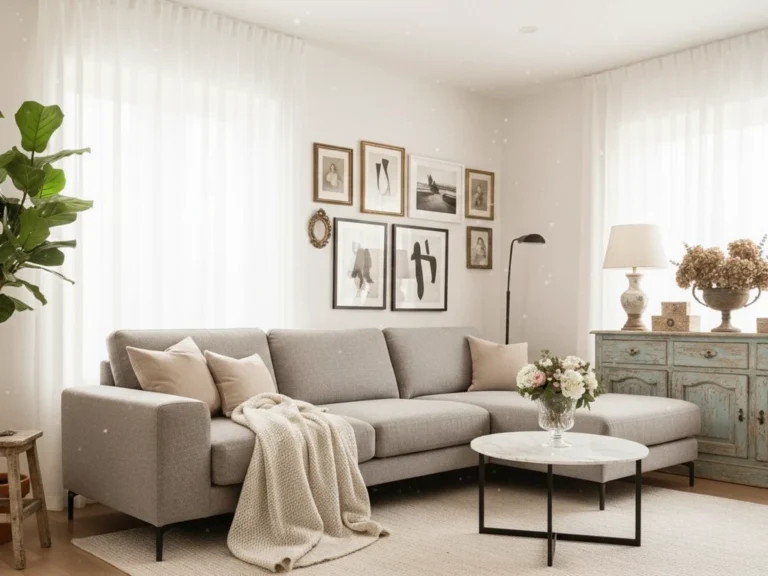 แต่งบ้านสไตล์ shabby chic ร่วมกับสไตล์ modern