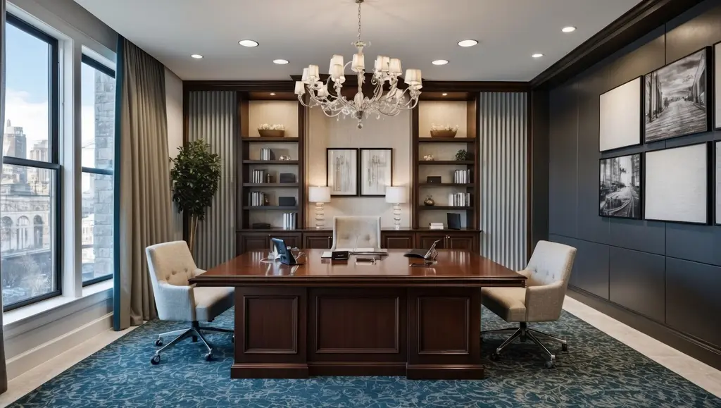 ผสานองค์ประกอบแสง สี วัสดุ เสริมห้องทำงานให้หรูหรา