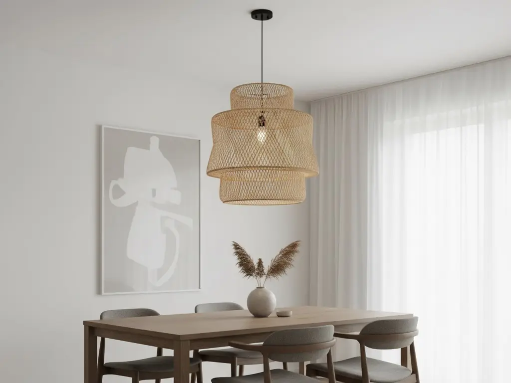 ตกแต่งบ้านคอทเทจด้วยโคมไฟจากหวาย