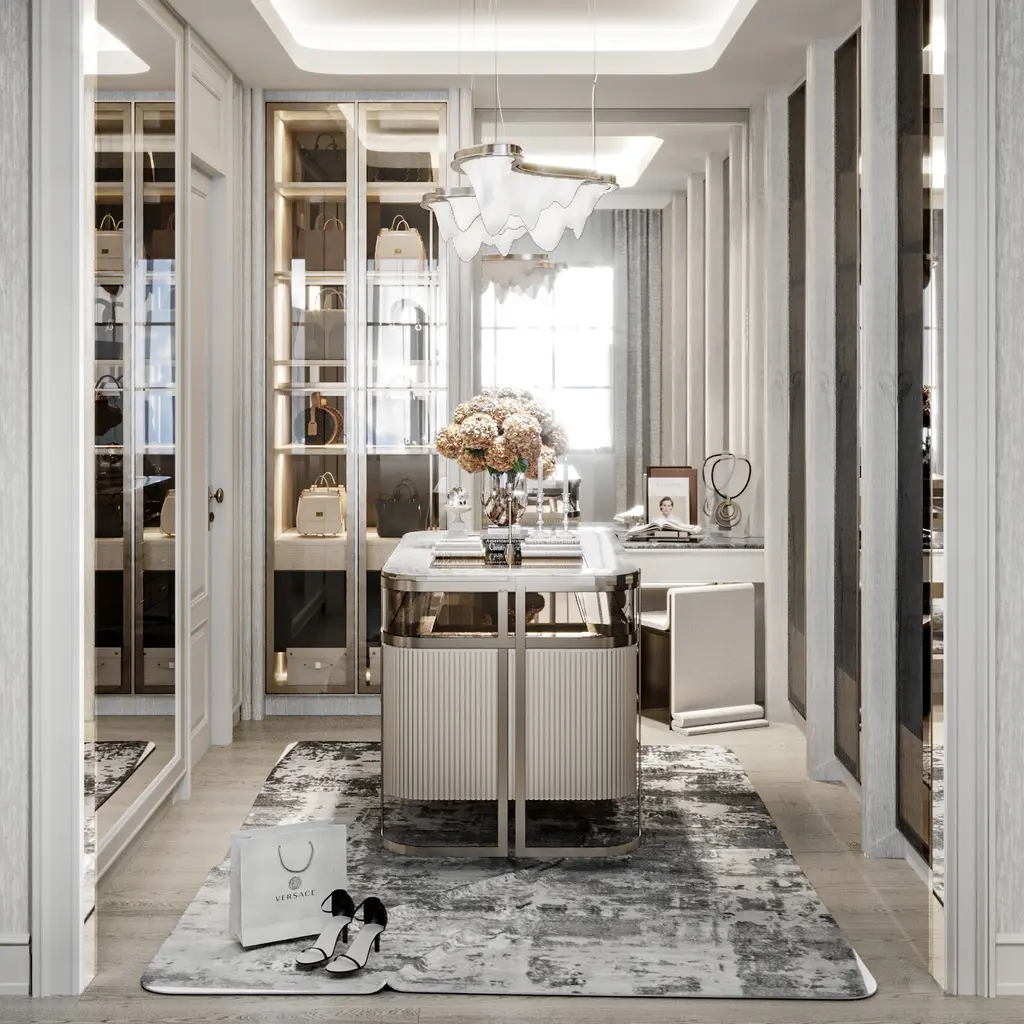 ออกแบบ walk in closet แบบ u shape