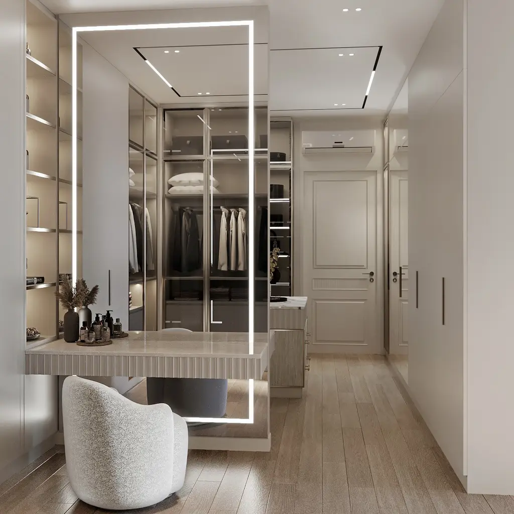 ไอเดียตกแต่ง walk in closet ด้วยกระจกบานใหญ่