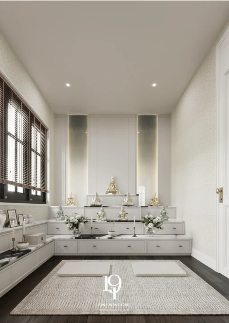 ผลงานออกแบบห้องพระภายในบ้านหรู 1