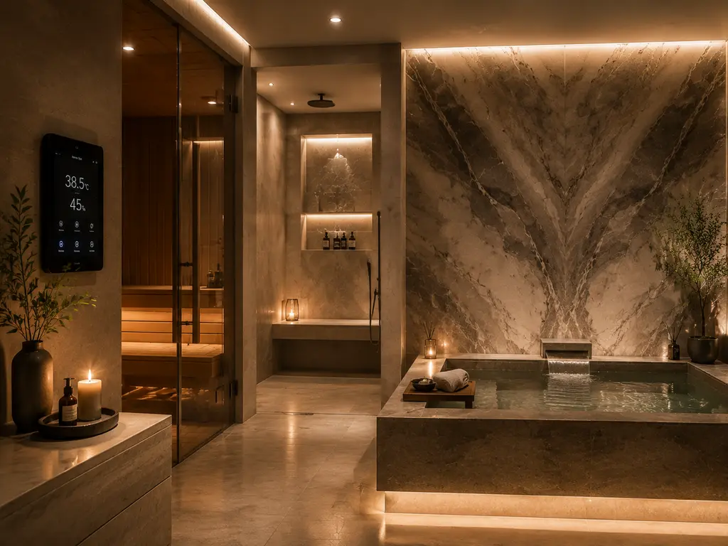 ห้องสปาในบ้านเพื่อสุขภาพแบบ discreet luxury