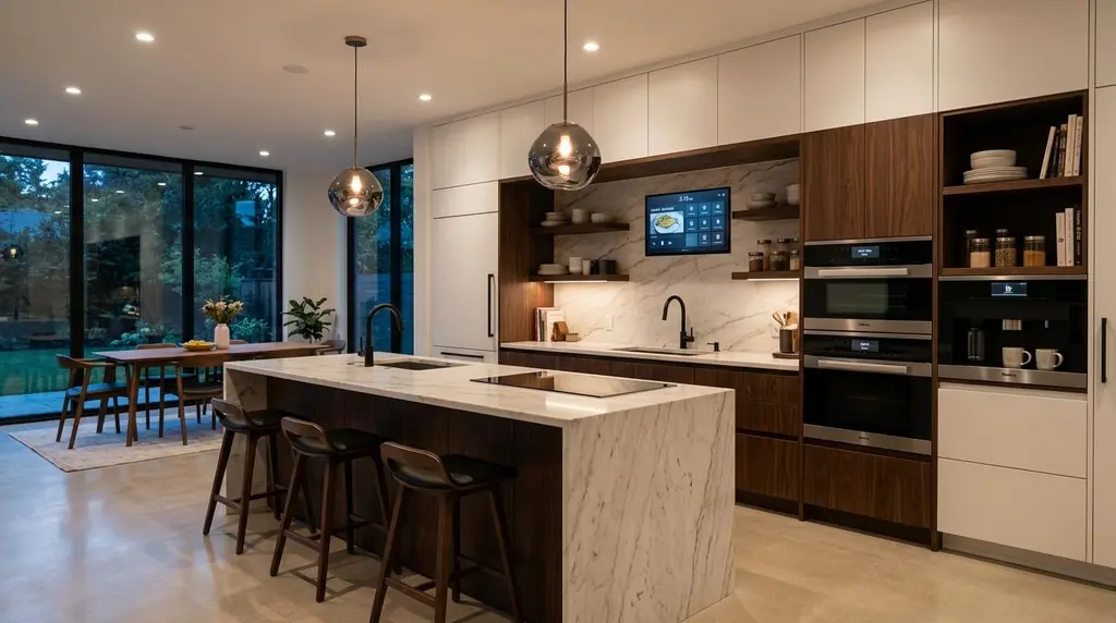ครัว smart kitchen ในบ้านหรู ที่เน้นการผสานฟังก์ชัน