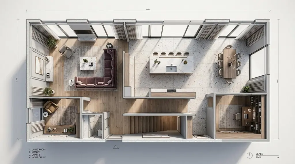 การวางผังพื้นที่แบบ adaptable layout ในบ้านหรู