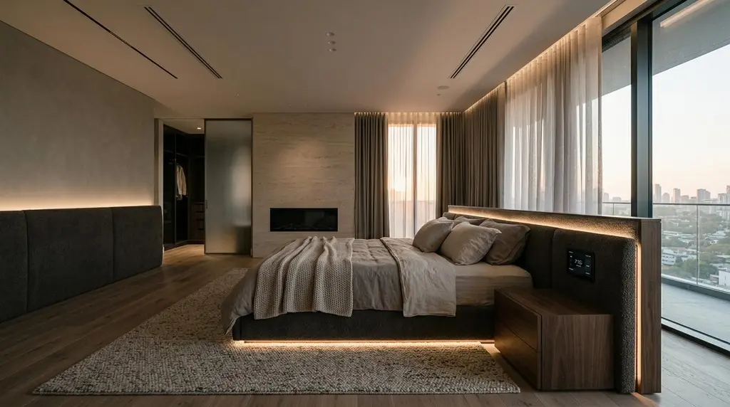 ตัวอย่างการผสานเทคโนโลยีเข้ากับงานตกแต่งภายในในห้องต่างๆ ของบ้านหรู