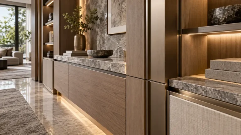รายละเอียดงานบิวท์อินในงานตกแต่งภายในบ้านหรูระดับ craftsmanship