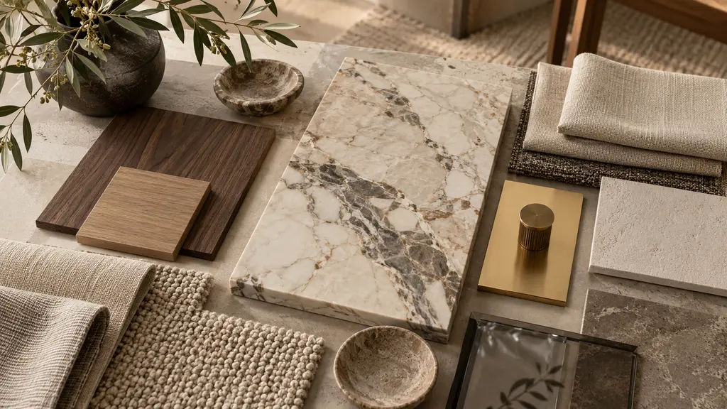 สร้าง material palette แบบ timeless luxury interior